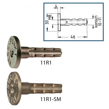 04.11R1-MS M8-Wandbolzen Messing L 46 mm